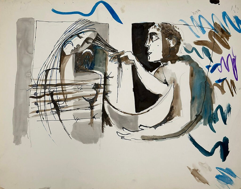 Untitled Sketch, circa 1964–1967 · Pen, ink and watercolor on paper