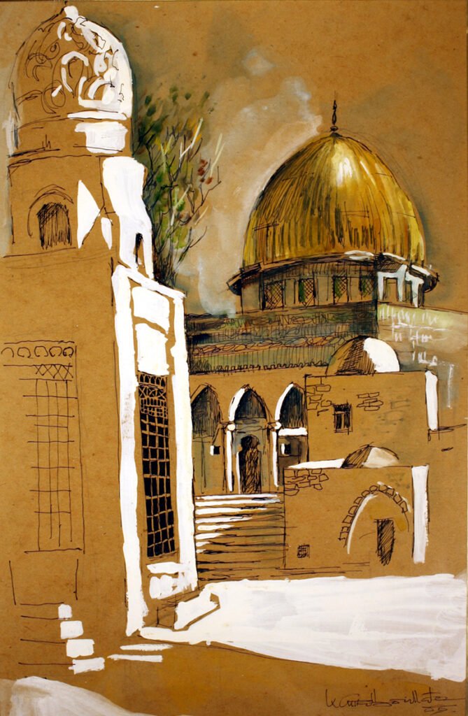 Untitled (Esplanade of the Noble Sanctuary), 1966 · Mixed media on paper